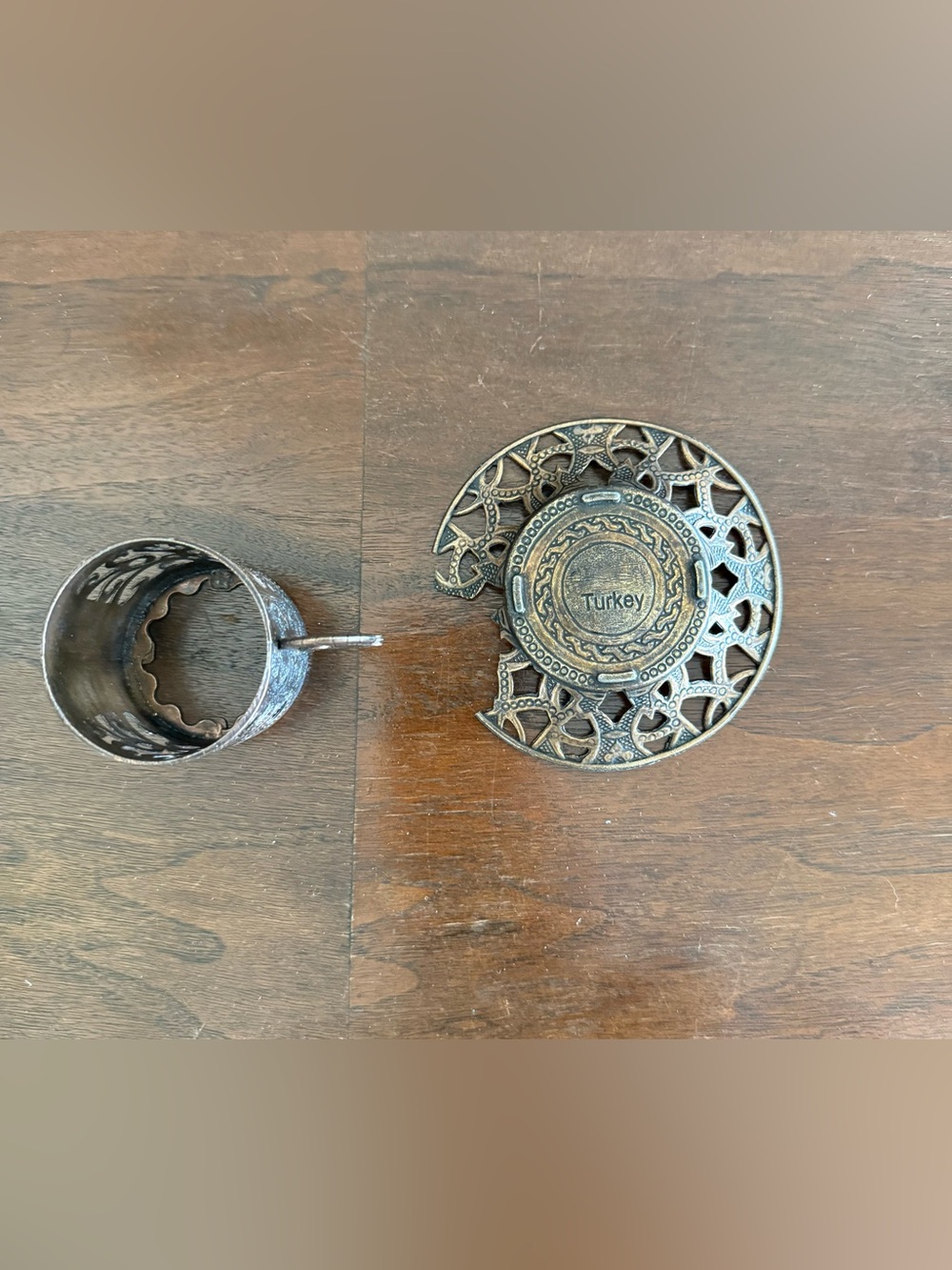 TURKISH ARABIC COFFEE CUP HOLDER Comes With One Saucer That’s Broken - Picture 7 of 9